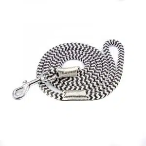 4UniqueDogs - Seilleine schwarz weiß silber