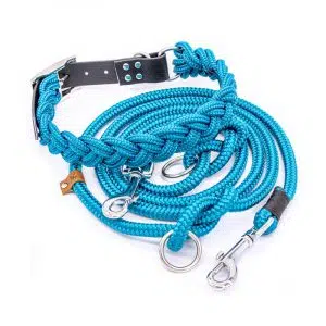 4 Unique Dogs Ocean Braid Halsband Leine Set