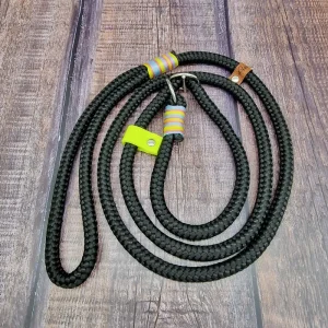 4UniqueDogs_1,5m_Retrieverleine_Moxonleine_Black_Neon_Gelb
