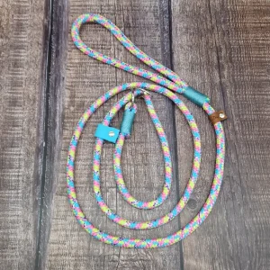 4UniqueDogs_1,5m_Retrieverleine_Moxonleine_Bubble_Gum_Carolina_Blue_8mm