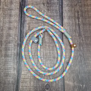 4UniqueDogs_1,5m_Retrieverleine_Moxonleine_Bubble_Gum_Grey_8mm