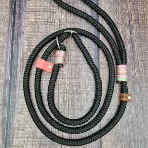 4UniqueDogs_1,5m_Retrieverleine_Moxonleine_Schwarz_Coral