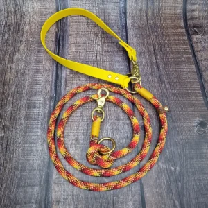 4UniqueDogs 2m Hundeleine mit Biothane Handschlaufe Autumn Vibes Gelb 10mm