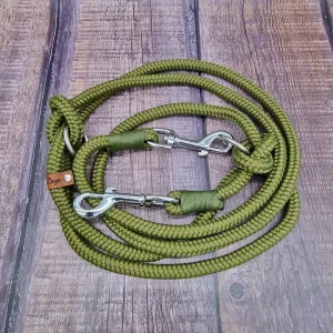4UniqueDogs_2,20m_Hundeleine_Military_Oliv_10mm