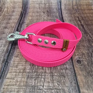 4UniqueDogs_5m_Schleppleine_Hexa_20mm_Neon_Pink