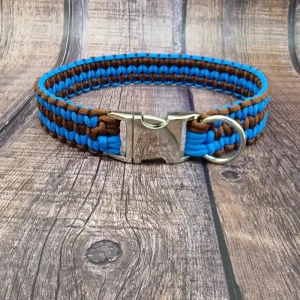 4UniqueDogs_Paracord_Halsband_geflochten_Chocolate_Braun_Blau_HU_53-54