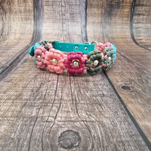 4UniqueDogs_Paracord_Halsband_geflochten_Flower_Power_HU_30-36