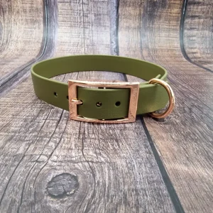 4UniqueDogs_Biothane_Halsband_Oliv_Rose_HU_43-50,5cm
