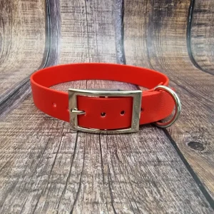 4UniqueDogs_Biothane_Halsband_Rot_Silber_HU_42-49,5cm