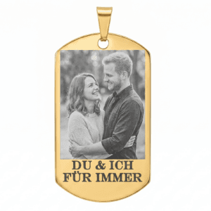 Army ID Edelstahl Gold Lasergravur Foto