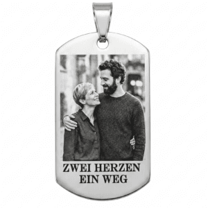 Army ID Edelstahl Lasergravur Foto
