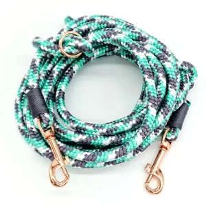 Hundeleine Mint Camo 3-fach stufenlos verstellbar 8er Knoten