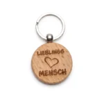 Schlüsselanhänger aus Holz mit Lasergravur - Rund